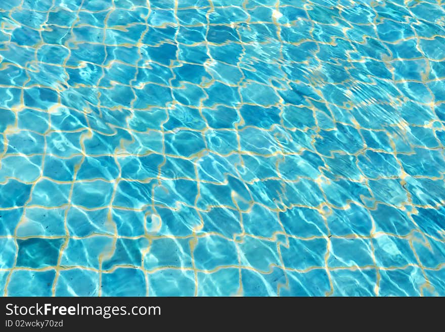 Waves on a surface of water in pool