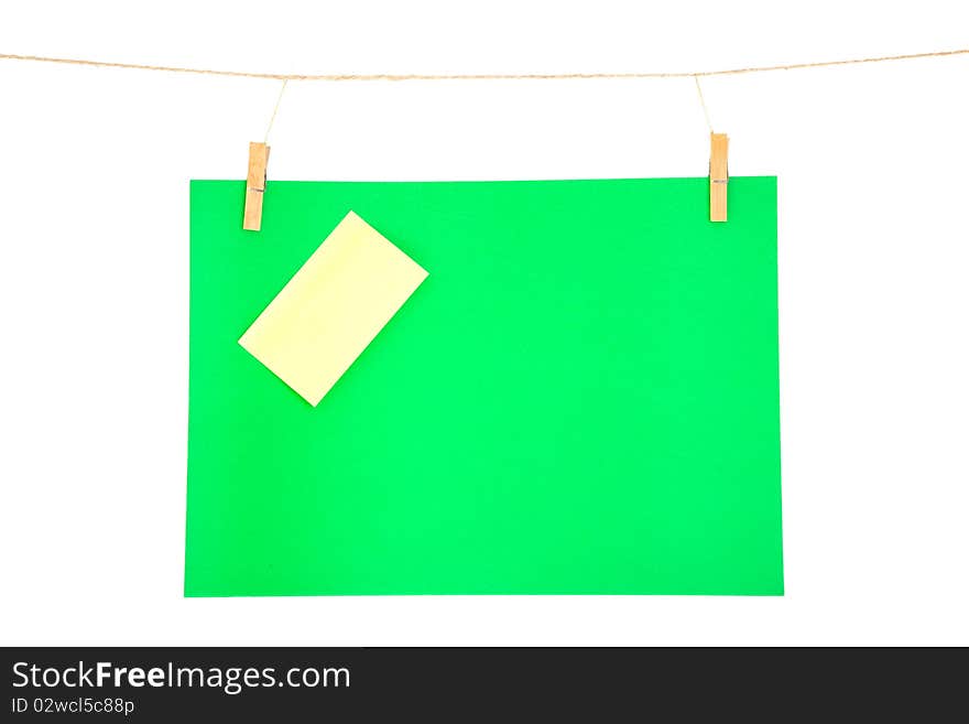 Green Paper Sheet And Yellow