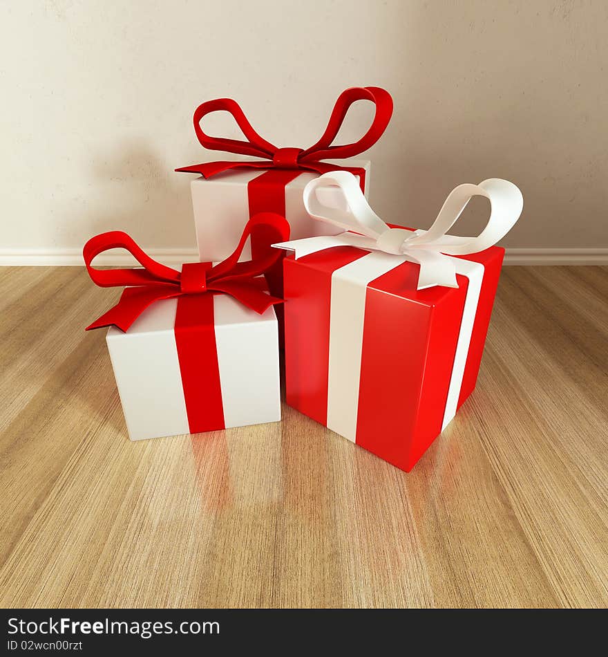 Three Gift On Floor