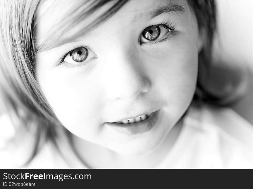 Portrait of a beautiful girl of three years. Portrait of a beautiful girl of three years