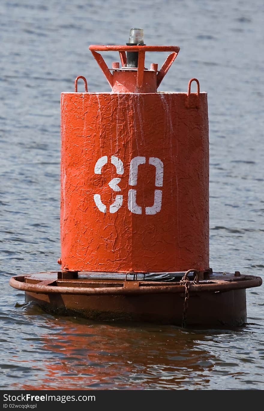 Buoy on Volga river