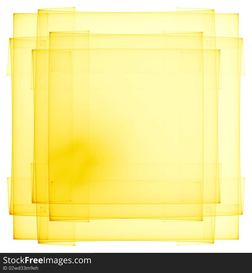 Abstract yellow frame isolated on white