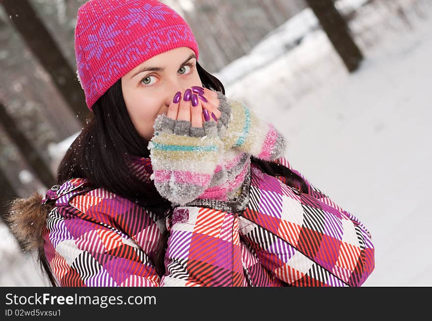 Young Woman Outdoor In Winter