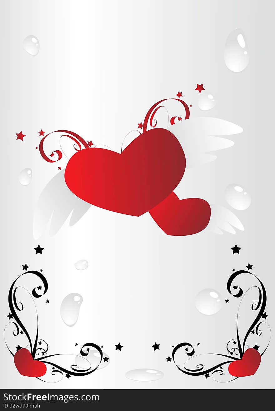 Vector love hearth illustration. Clip-art