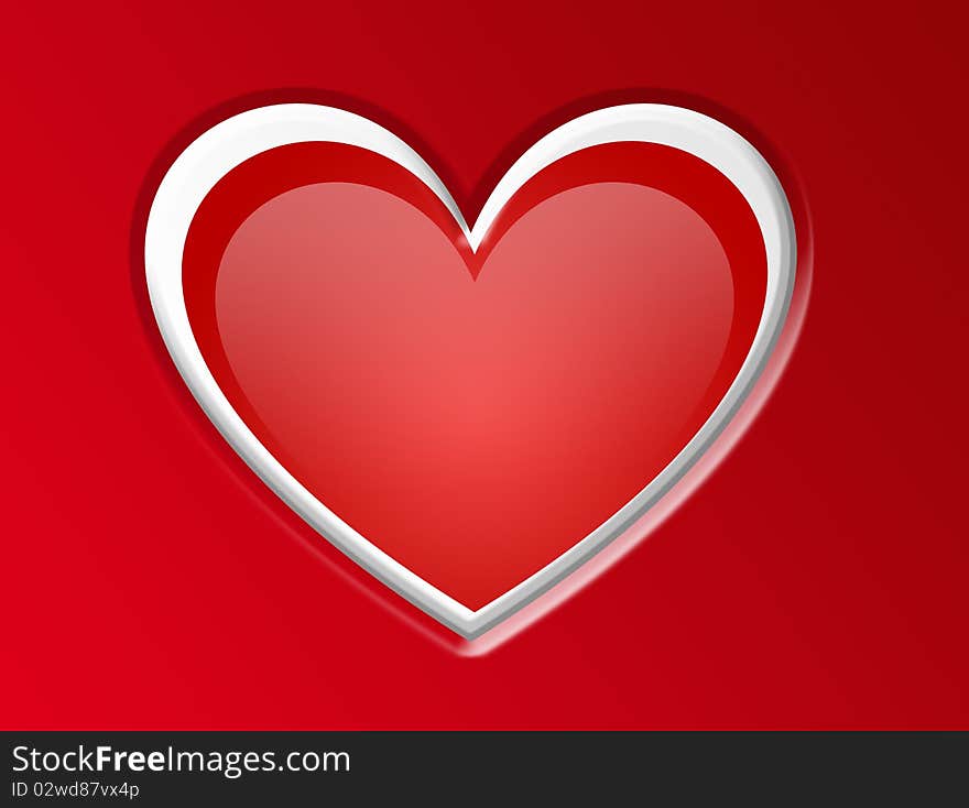 Hearth love over red background. valentine's day greeting card