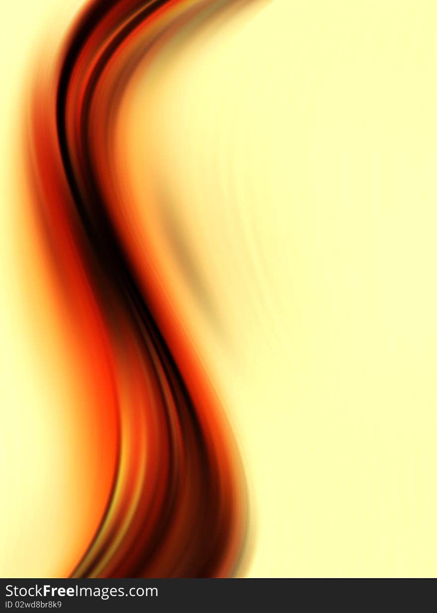 Yellow, orange and black  dynamic wave over yellow  background. Illustration. Yellow, orange and black  dynamic wave over yellow  background. Illustration