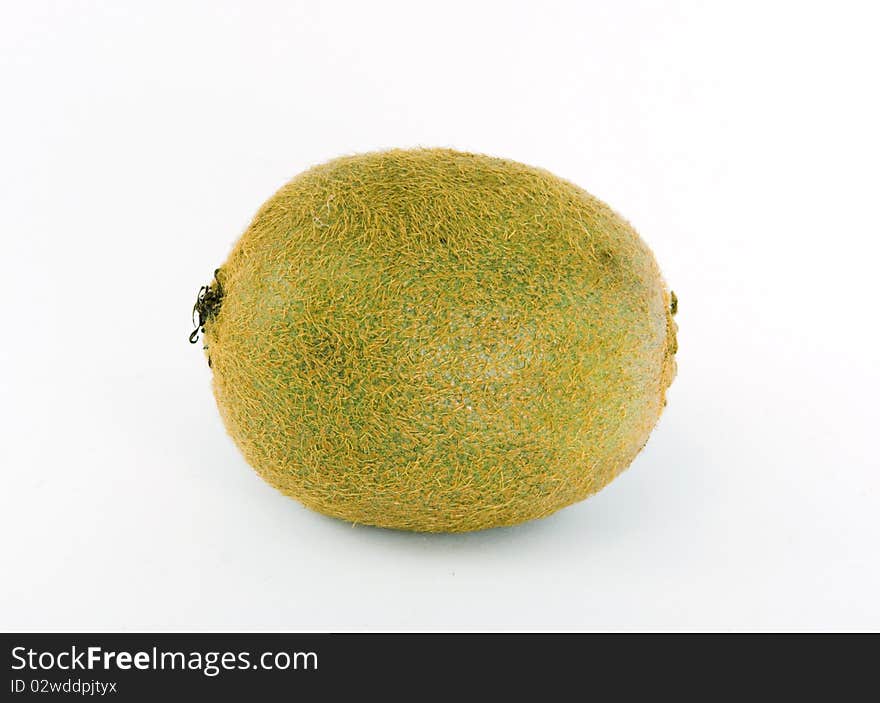 The whole fresh kiwi fruit on white background