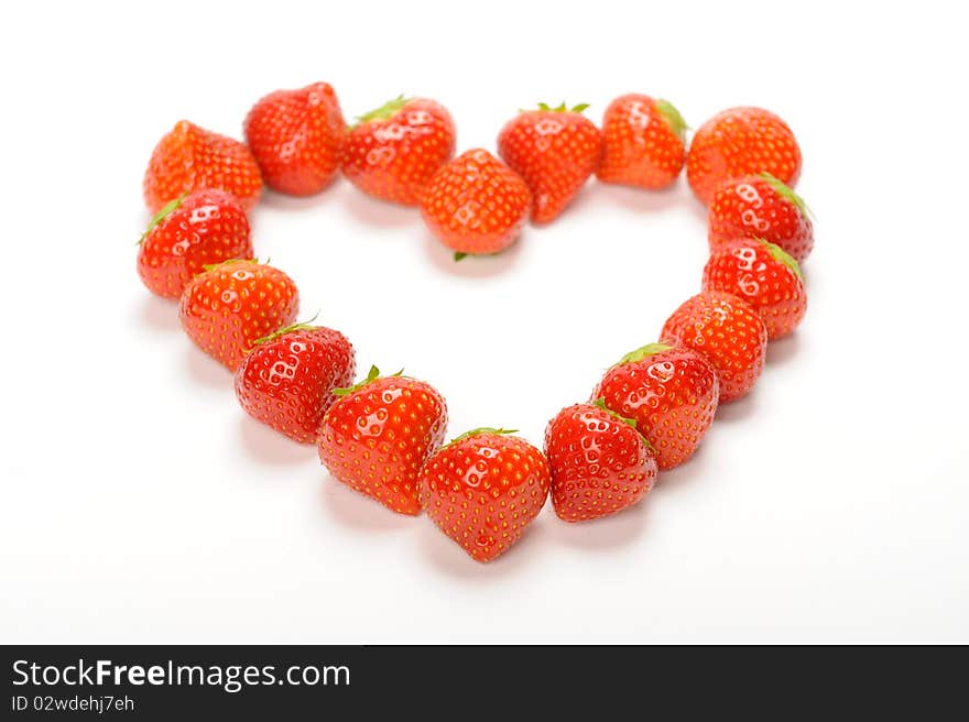 Strawberries in the form of a heart. Strawberries in the form of a heart