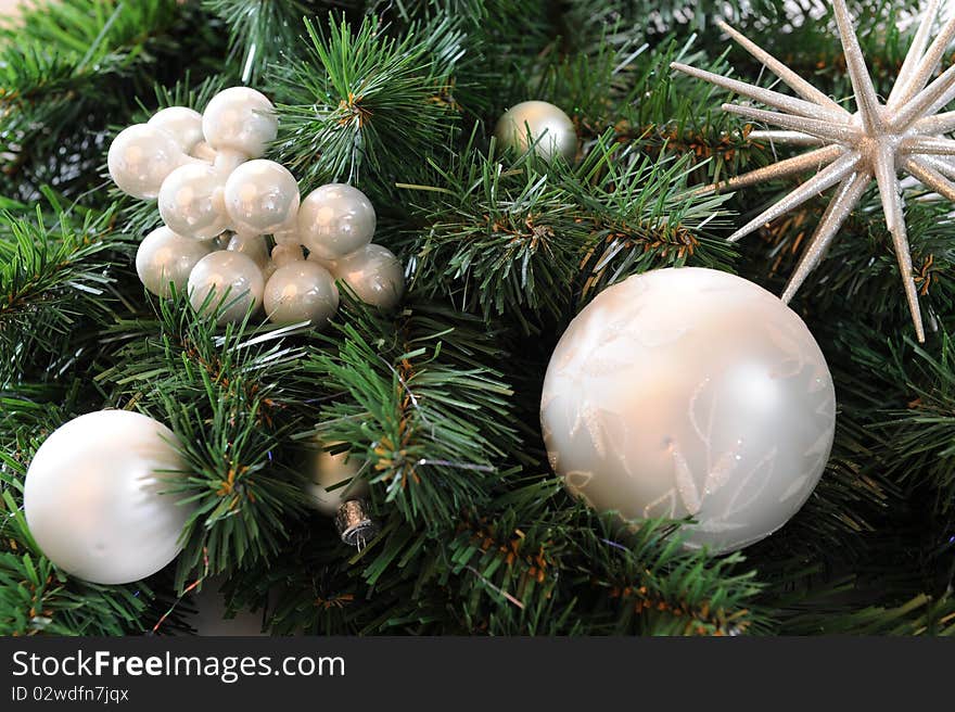 Christmas tree with silver balls