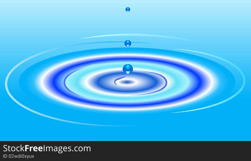 A vector illustration of ripples, drops and water.