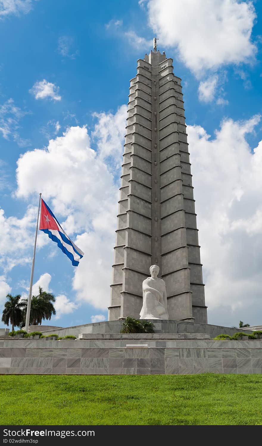 Vertical view of the Jose Marti memorial in Havana