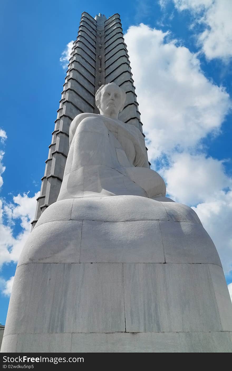 The Jose Marti Memorial at Revolution Square in Havana, Cuba with a beautiful cloudy sky. The Jose Marti Memorial at Revolution Square in Havana, Cuba with a beautiful cloudy sky