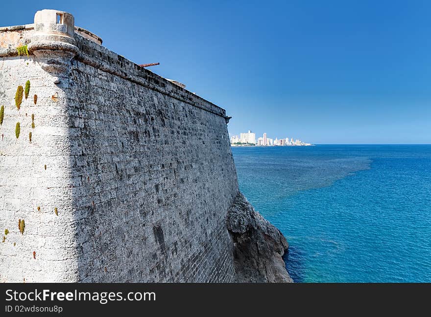 The walls of El Morro in Havana