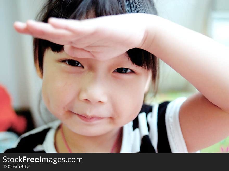 Bright picture of adorable chinese girl Watching. Bright picture of adorable chinese girl Watching