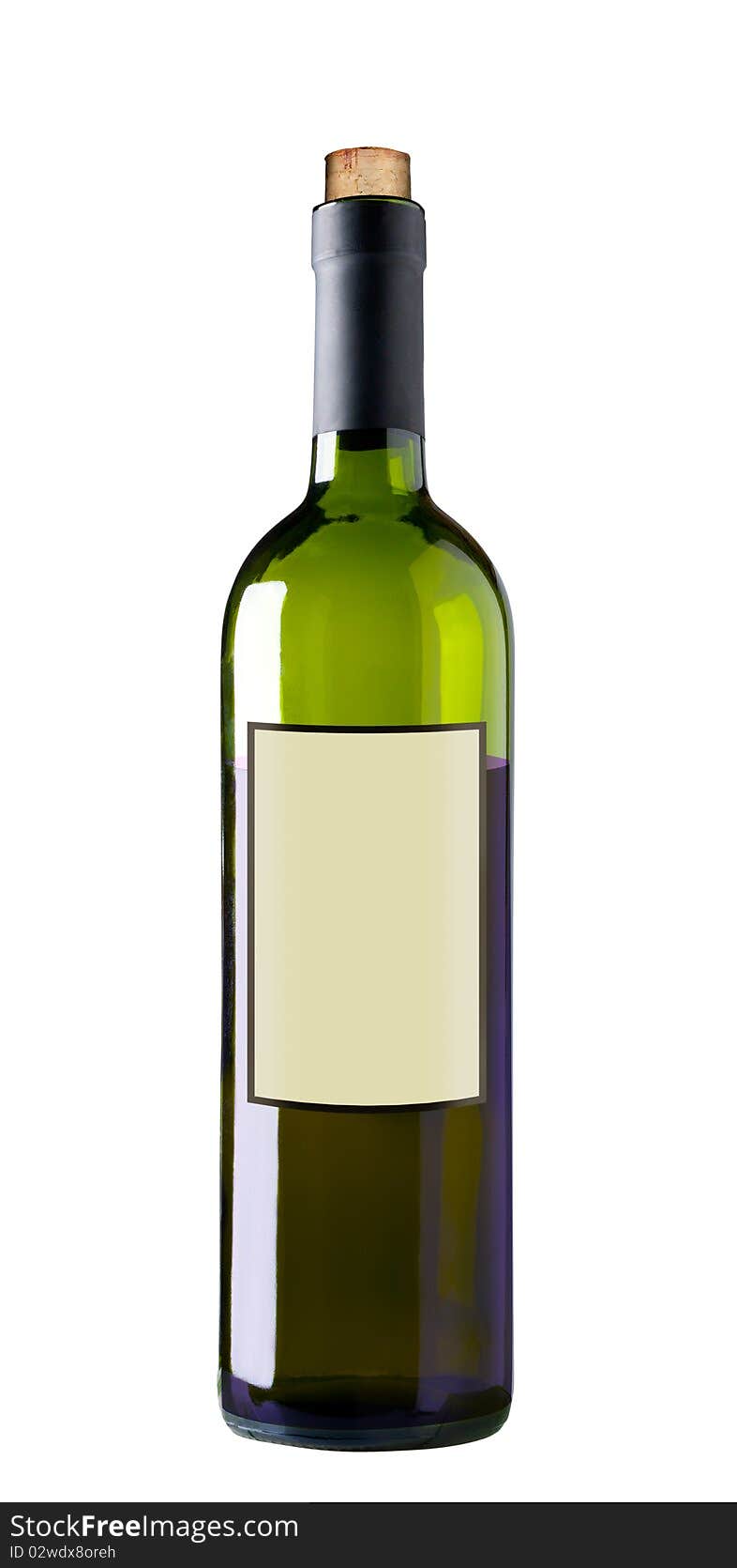 Bottle Of Red Wine Isolated, Clipping Path.