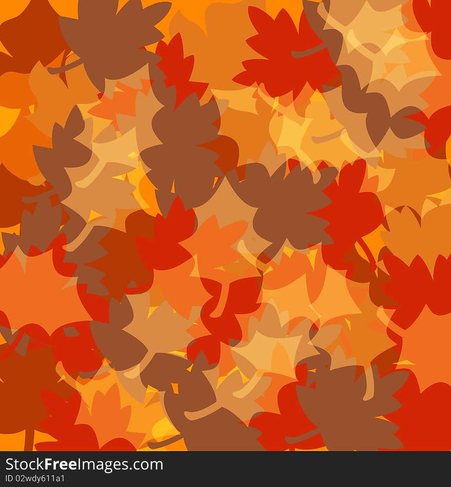 A background created with fall leaves and autumn colors. A background created with fall leaves and autumn colors