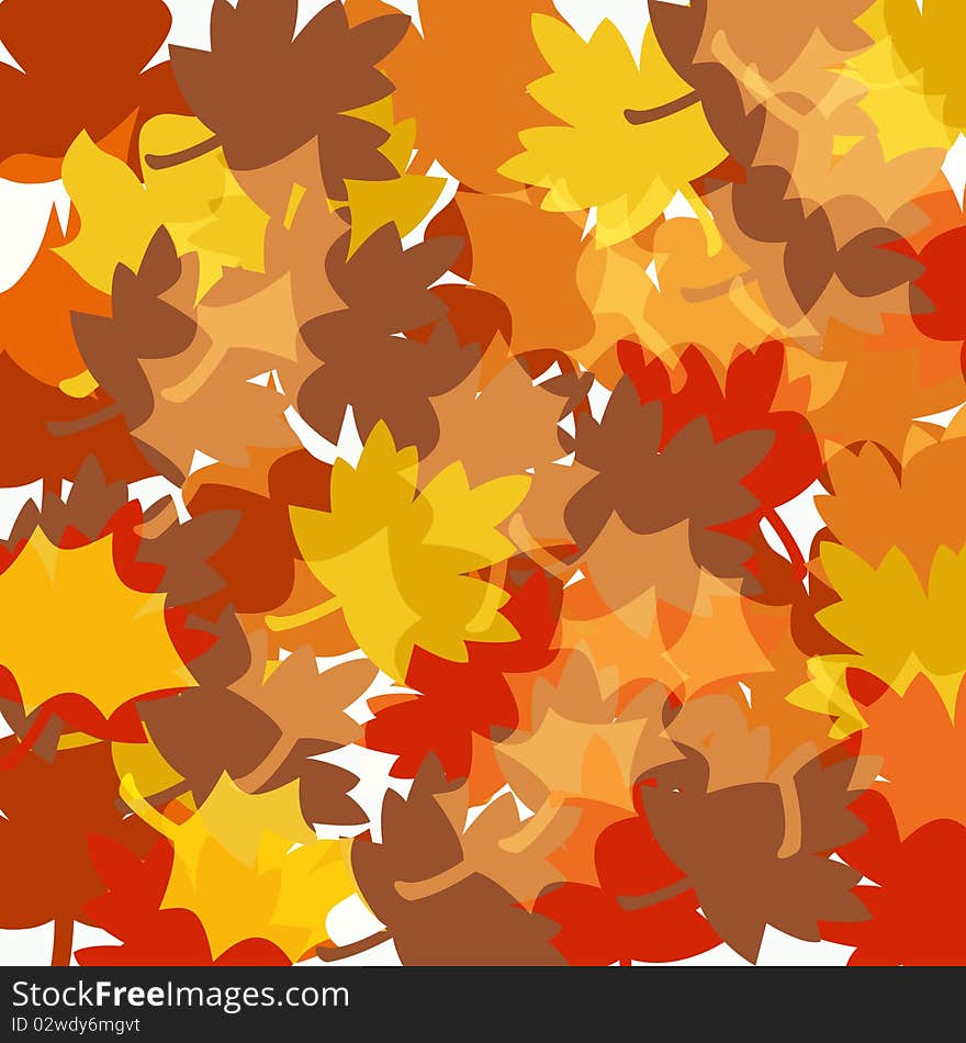 A background created with fall leaves and autumn colors. A background created with fall leaves and autumn colors