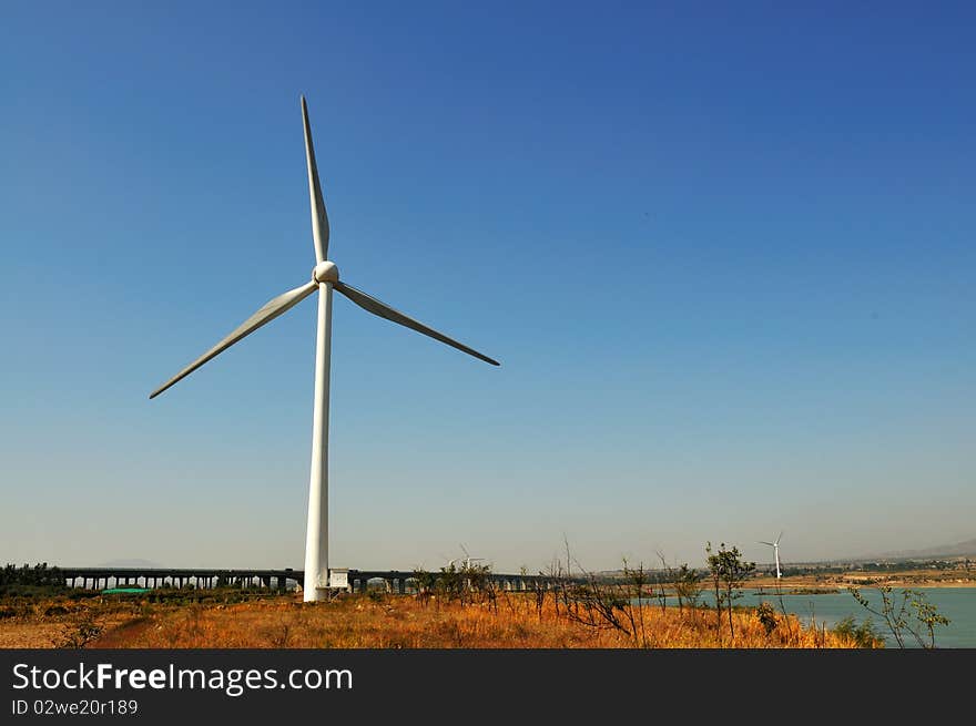 Wind turbines in China, Hebei Province. Wind turbines in China, Hebei Province.