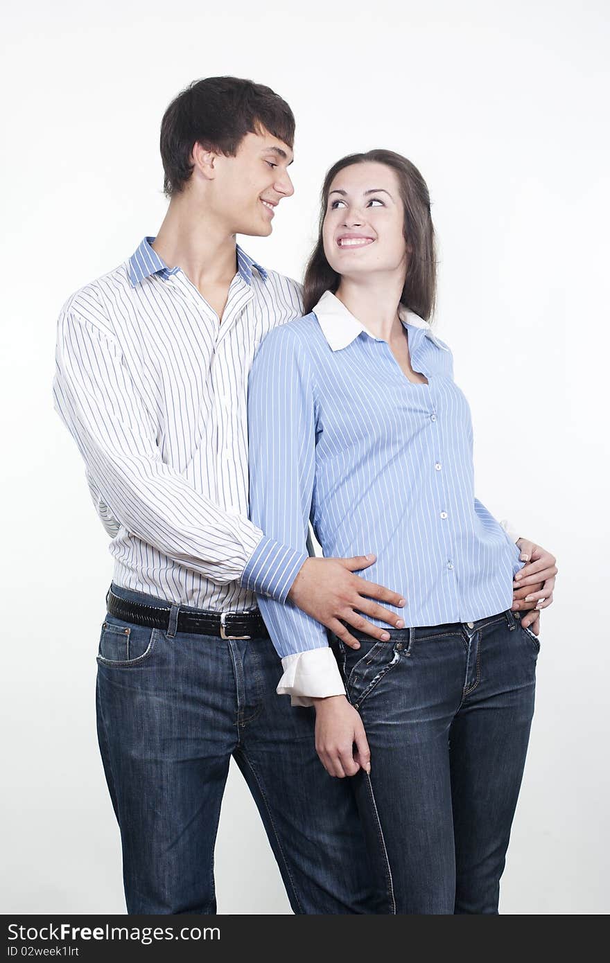 Portrait of a beautiful young happy smiling couple. Portrait of a beautiful young happy smiling couple