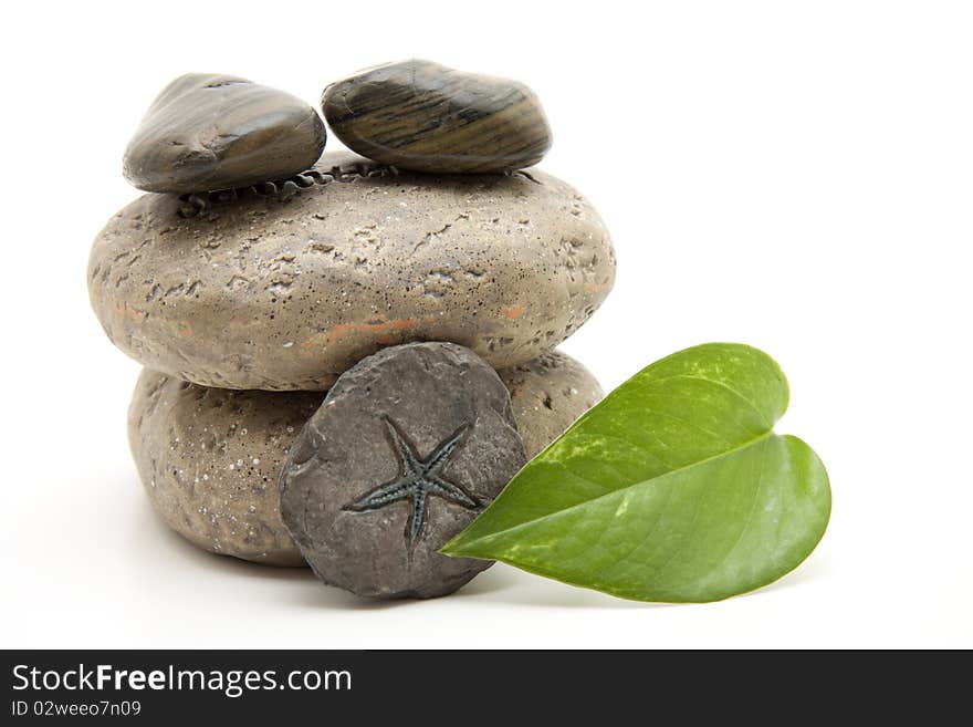 Stacked stones and stone with star. Stacked stones and stone with star