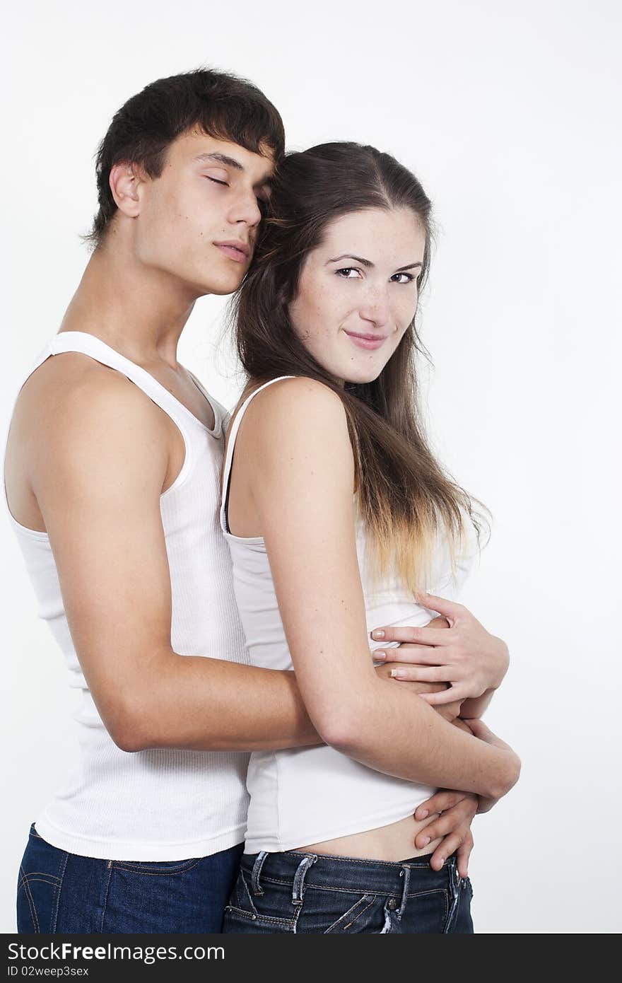 Portrait of a beautiful young happy smiling couple. Portrait of a beautiful young happy smiling couple