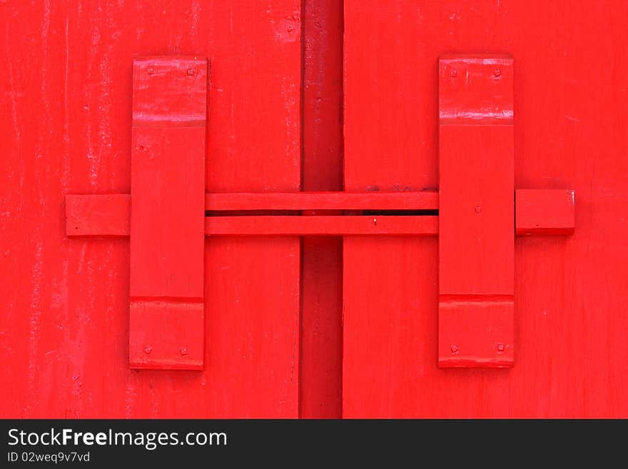 Red door with lock