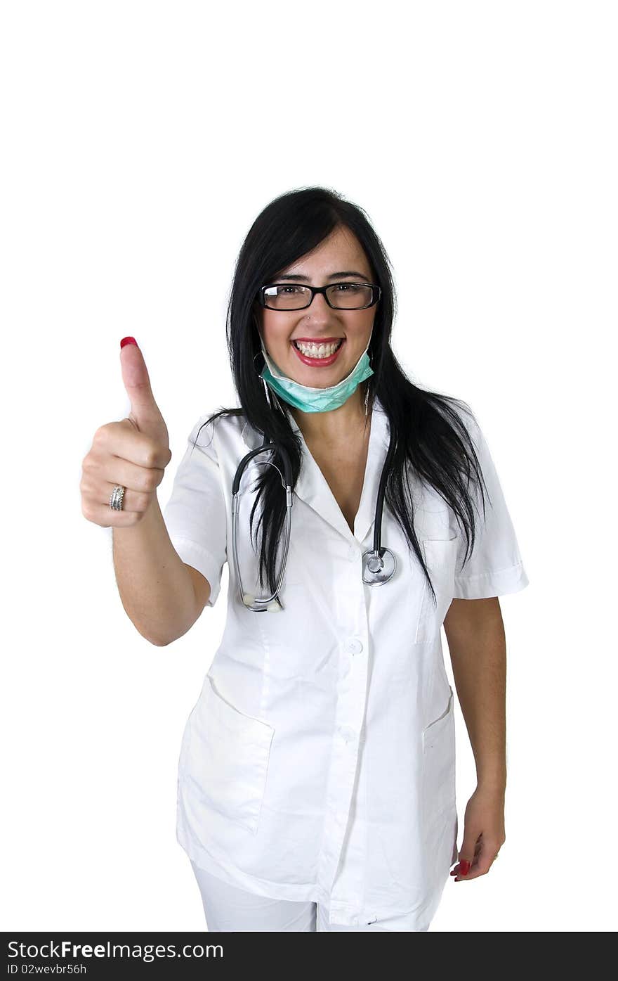 Super cute young nurse posing