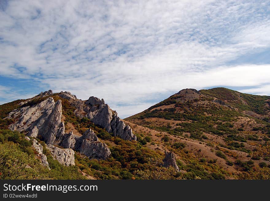 Clouds over mountains