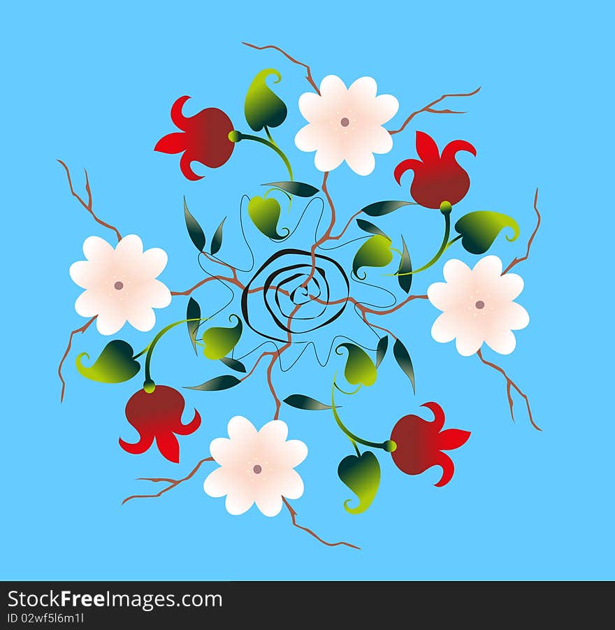 Flower on a blue background