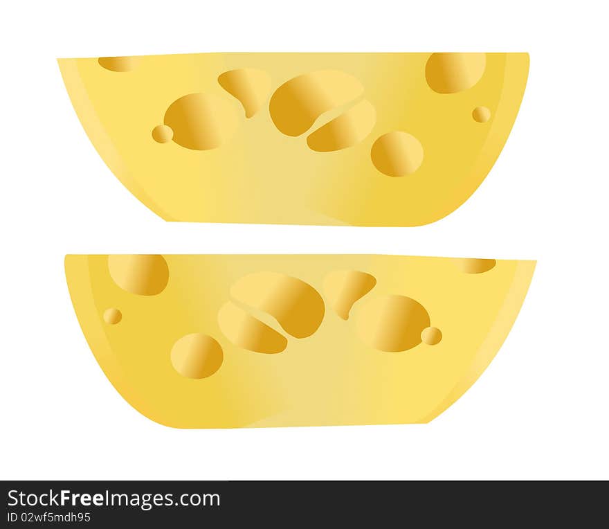 Cheese on a white background