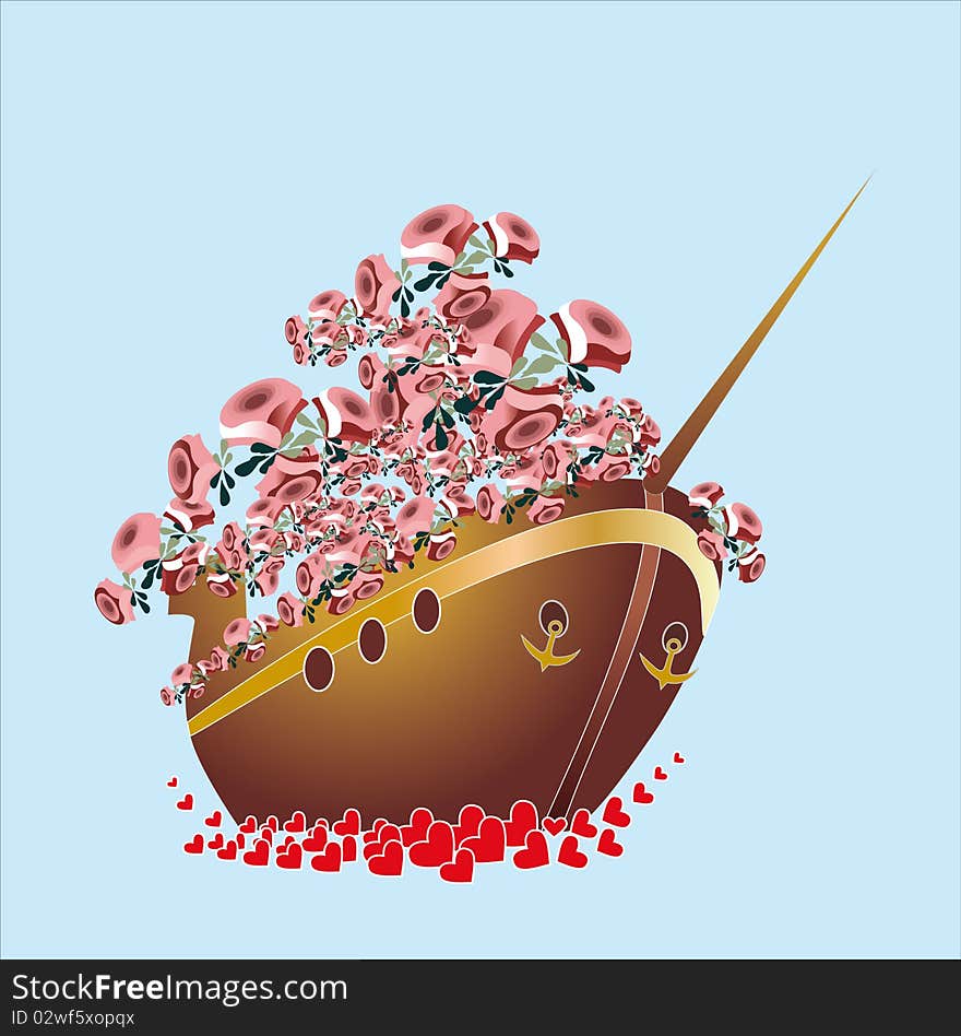 Rose In Boat