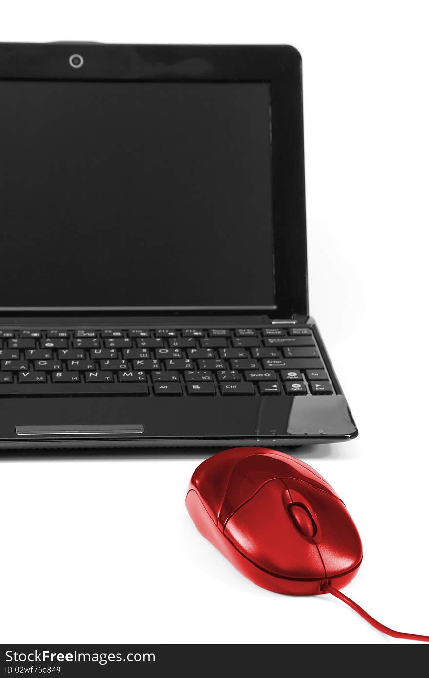 Laptop and computer mouse