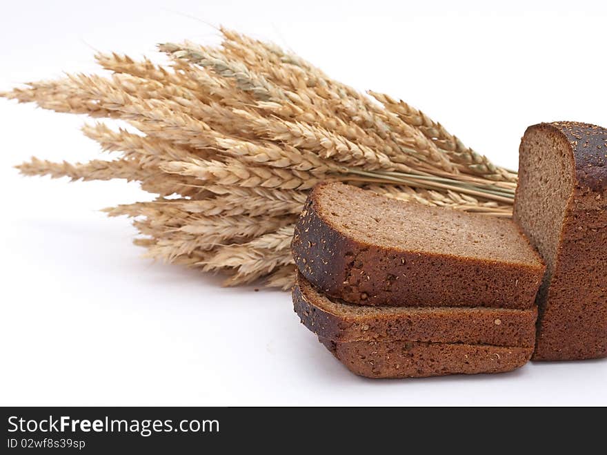 Sliced bread with ears on white