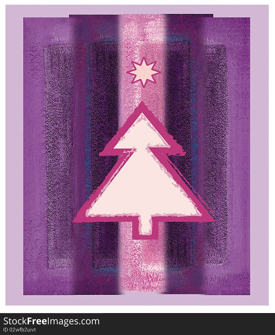 Christmas tree on purple background. Christmas tree on purple background