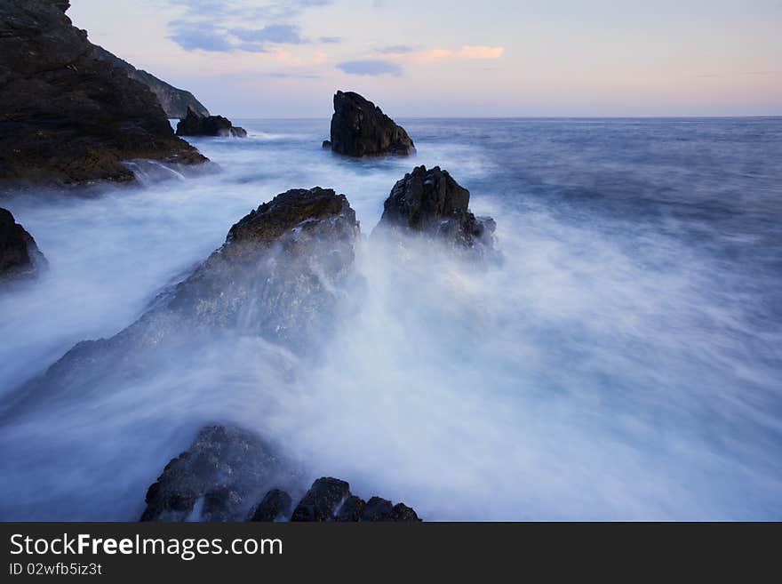 Dramatic seascape in Mediterranean sea