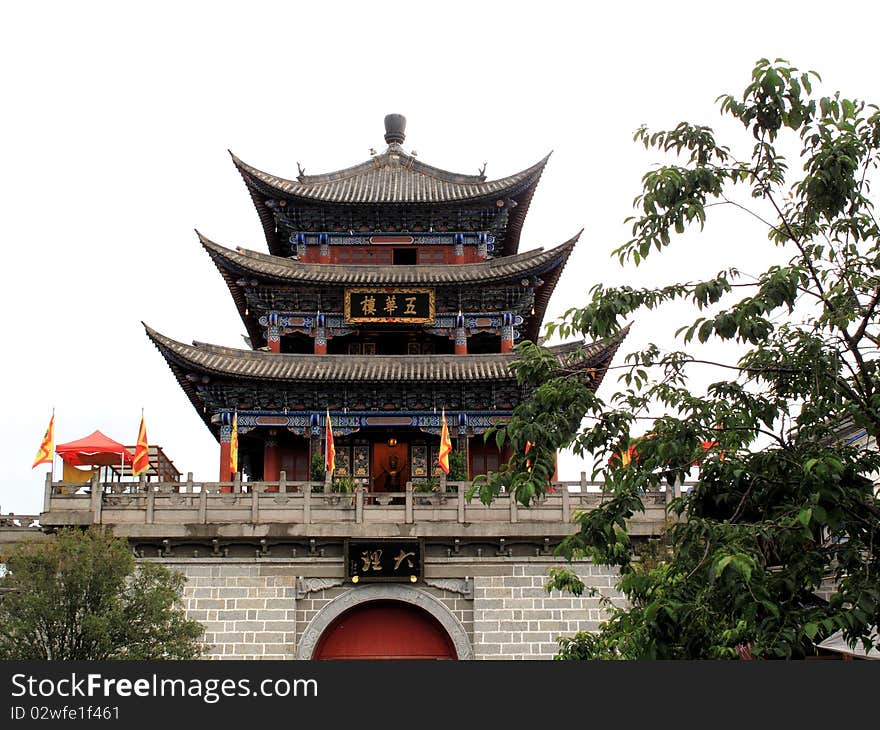 Wu Hua Tower in Ancient City of Dali