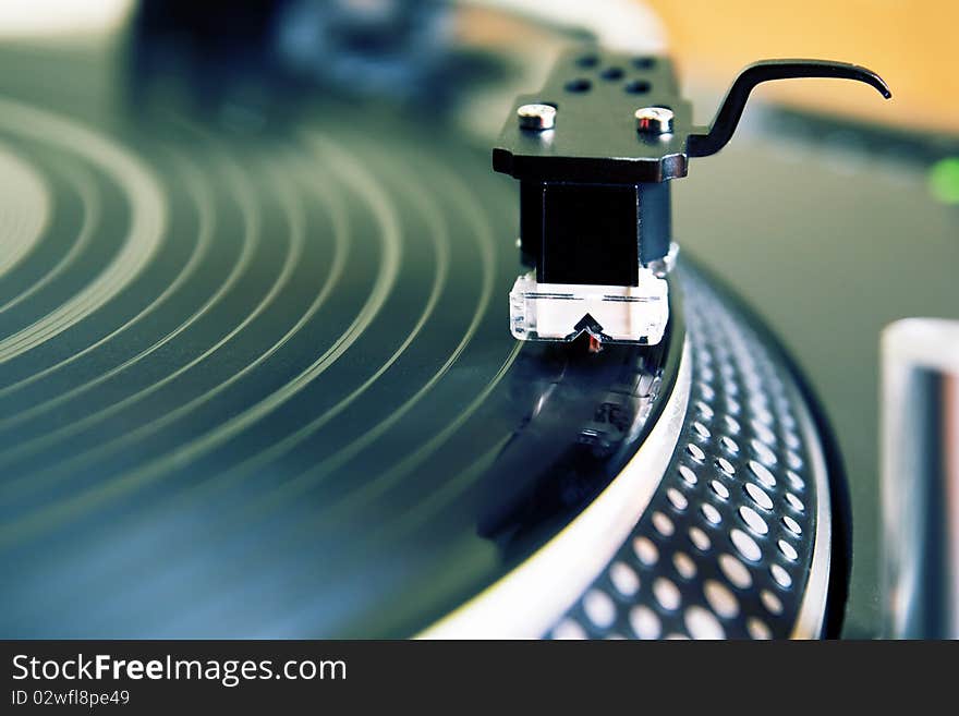 Turntable Playing Vinyl Record