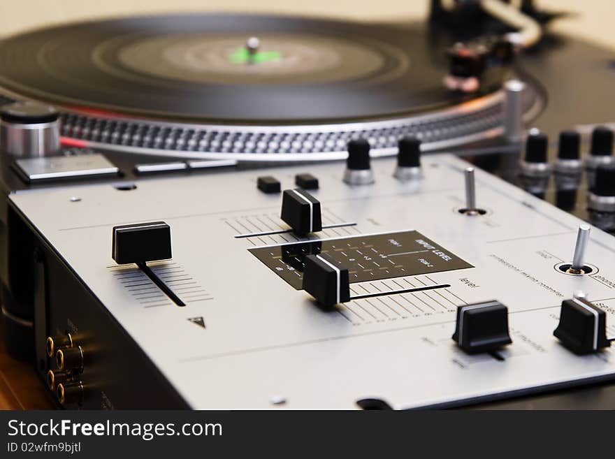 Top audio equipment of a hip-hop scratch. Top audio equipment of a hip-hop scratch