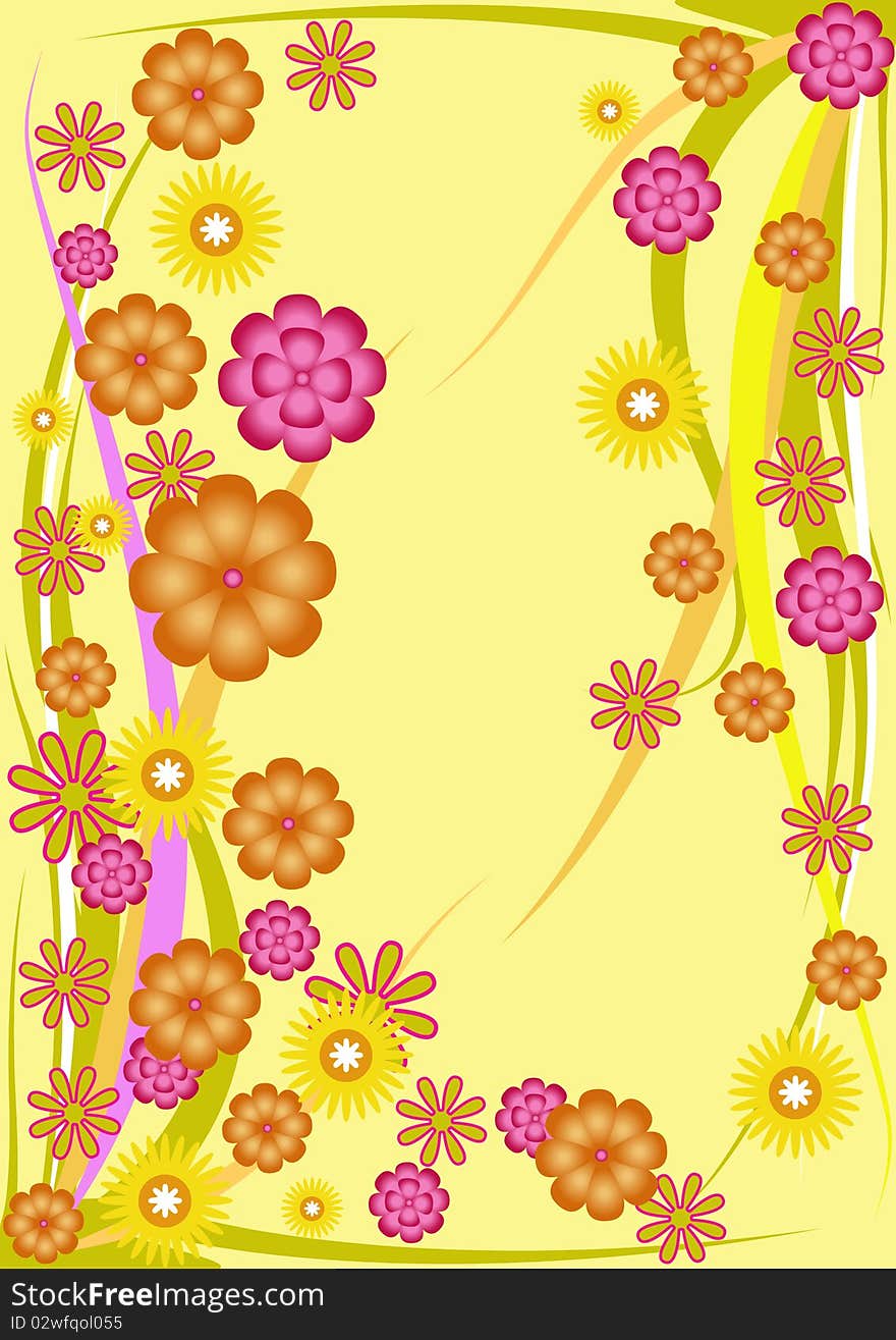 Abstract background, illustration of flowers