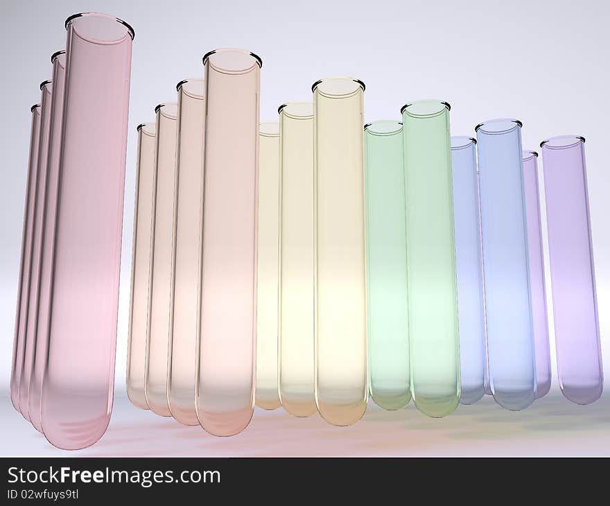 Multi colour test tubes