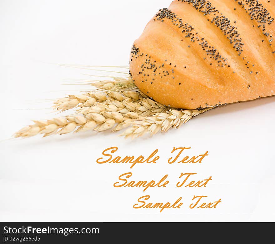 Homemade whole wheat bread on a white background. Homemade whole wheat bread on a white background