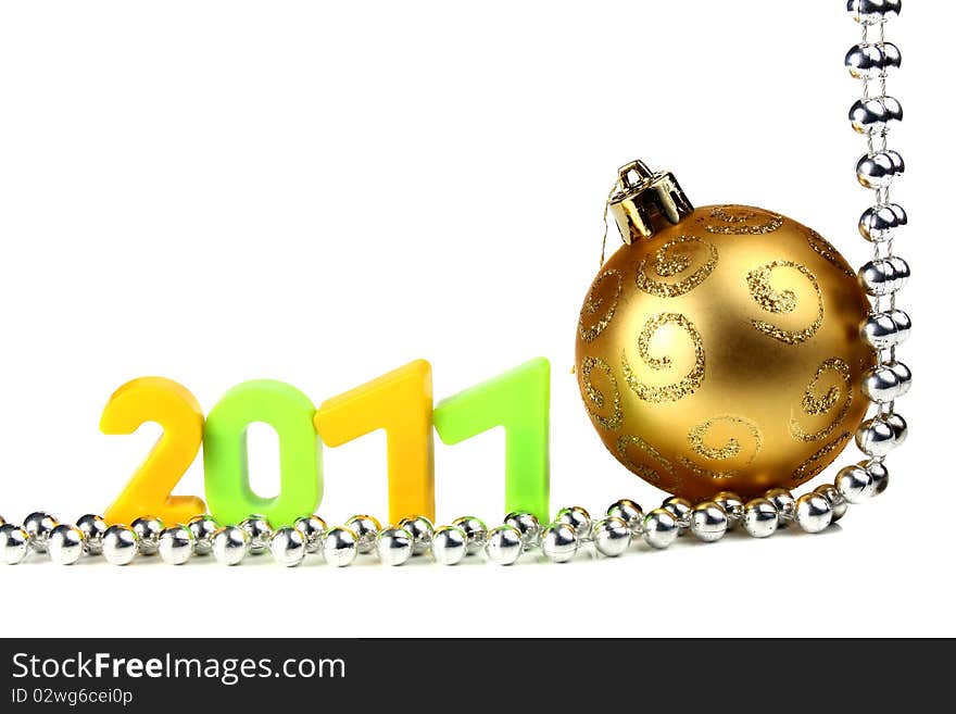 Decorations for new year and christmas isolated on white background