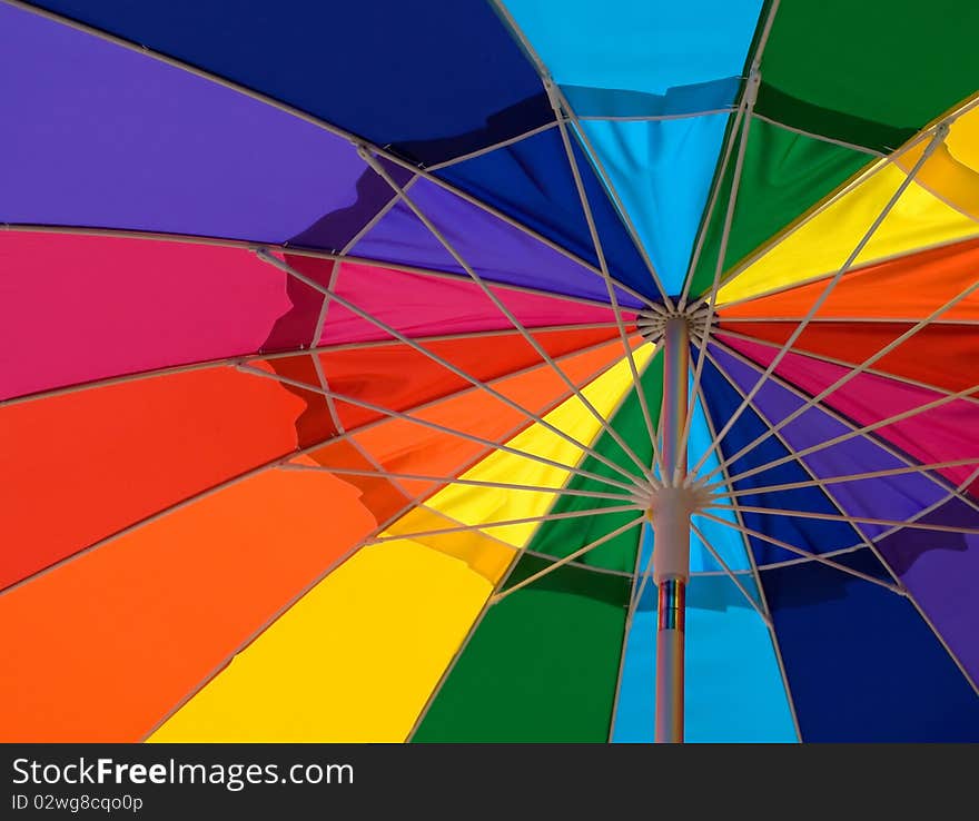 Closeup of colorful umbrella