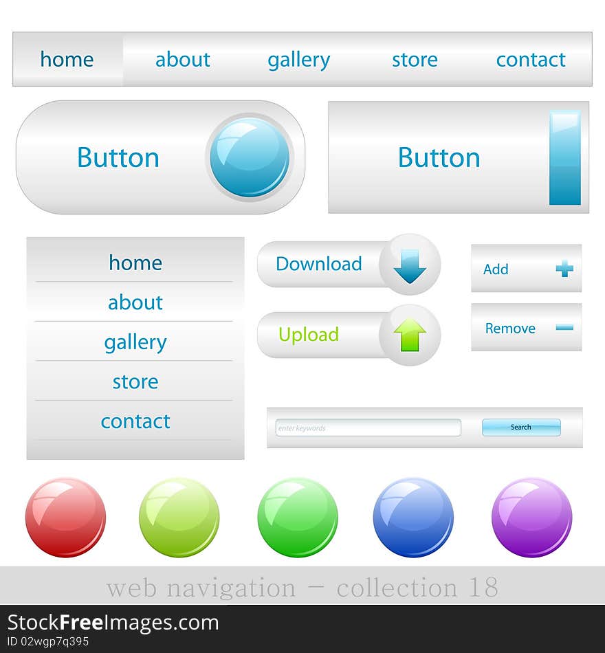 Set of vector web buttons