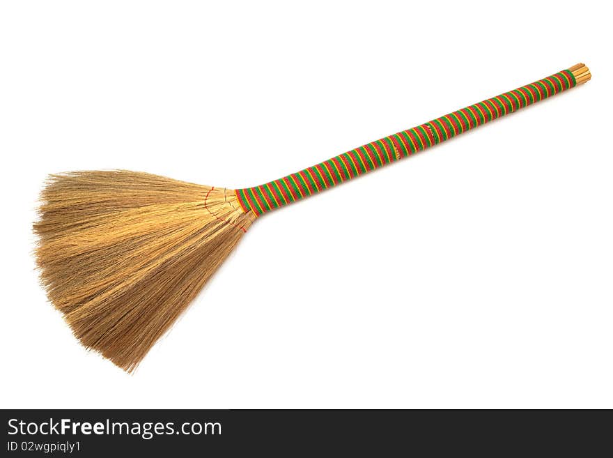 New broom on a white background