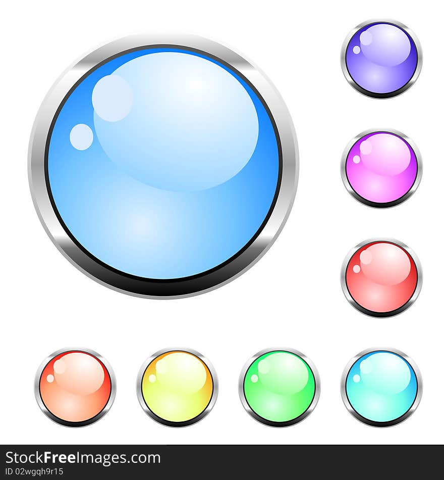 Colorful vector glossy buttons for web. Colorful vector glossy buttons for web