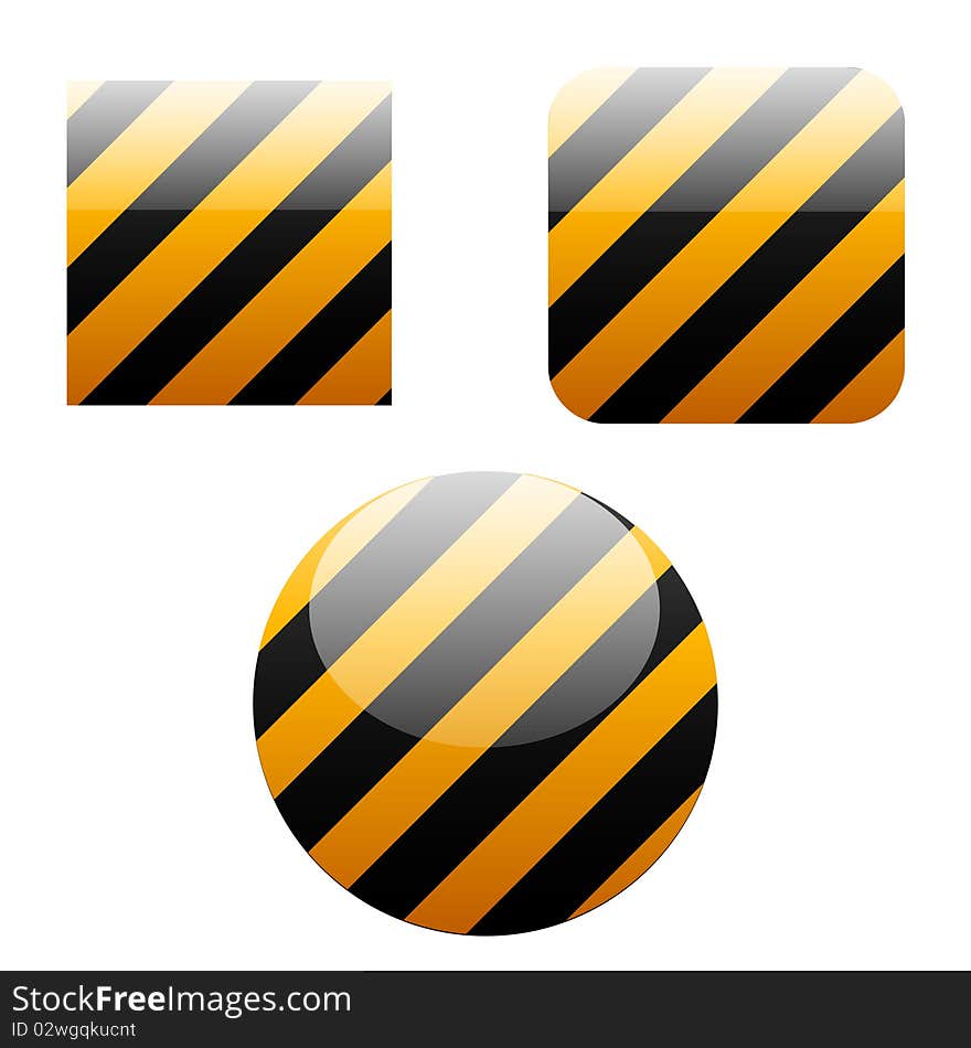 Set of striped buttons. Vector illustration