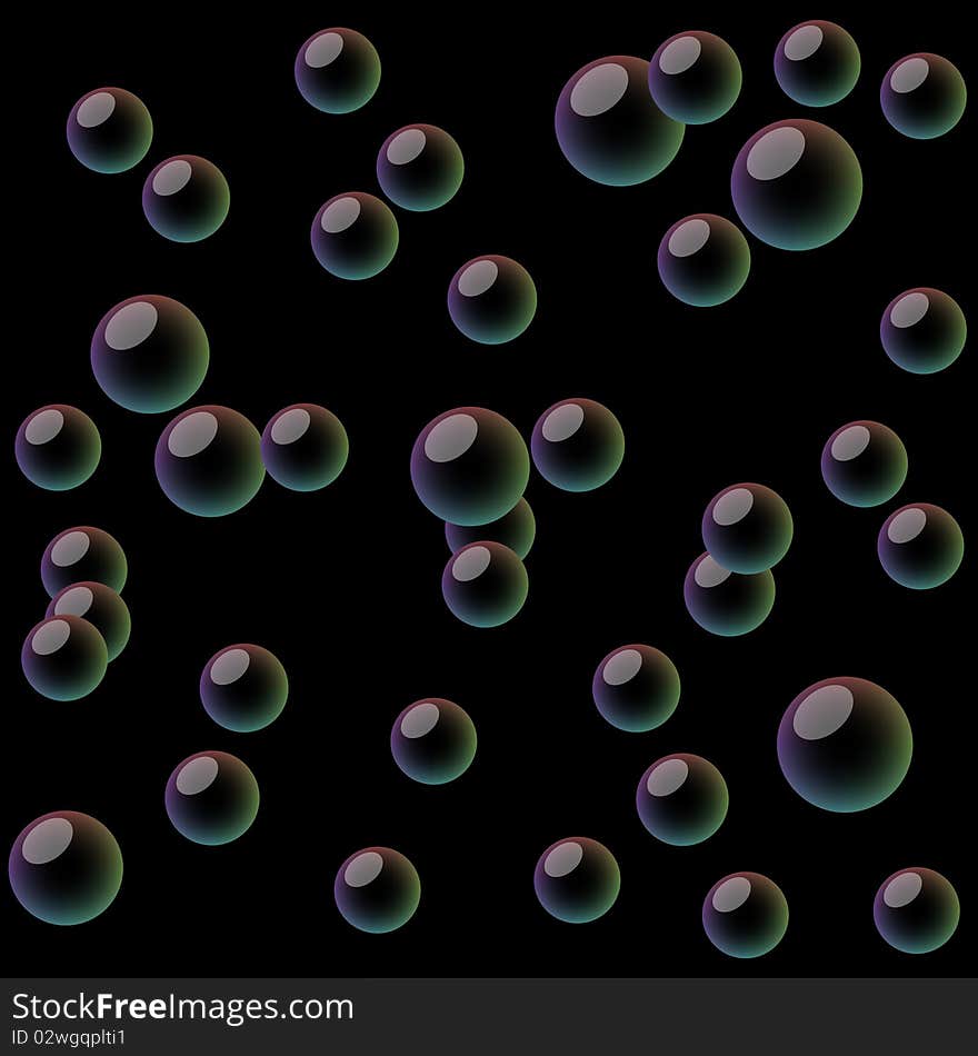 Dark soap bubbles. Vector illustration