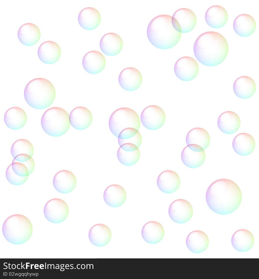 Bright soap bubbles. Vector illustration