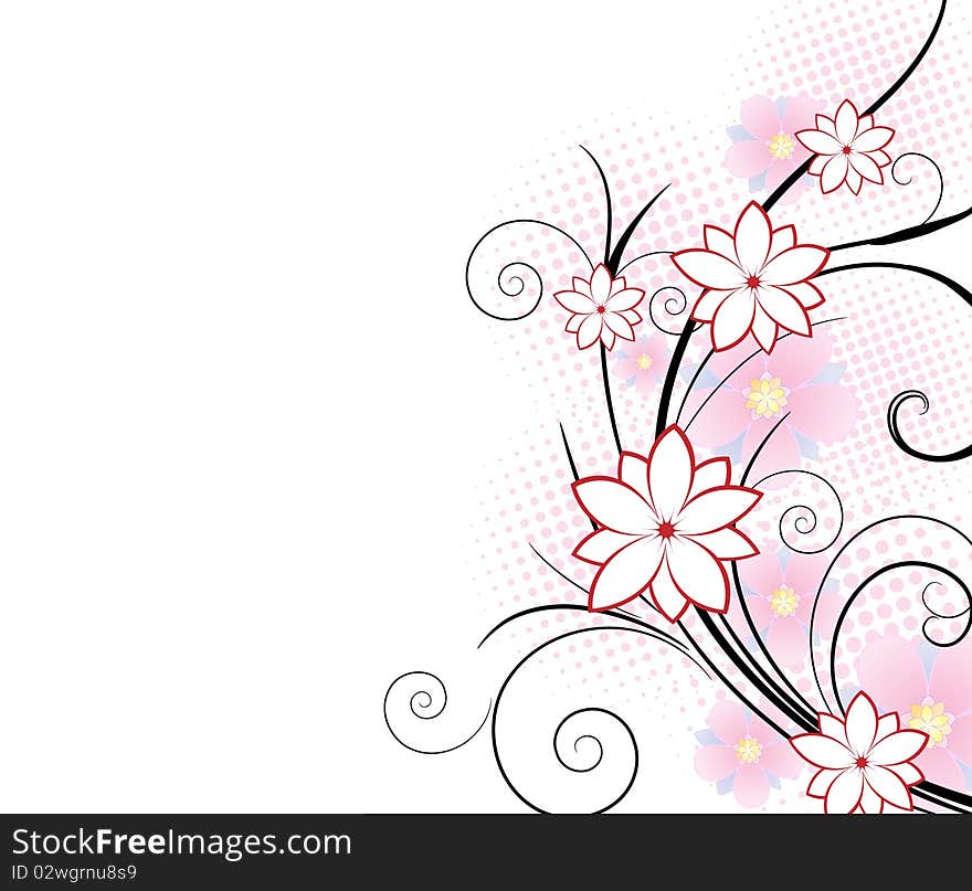 Floral background  in pastel color